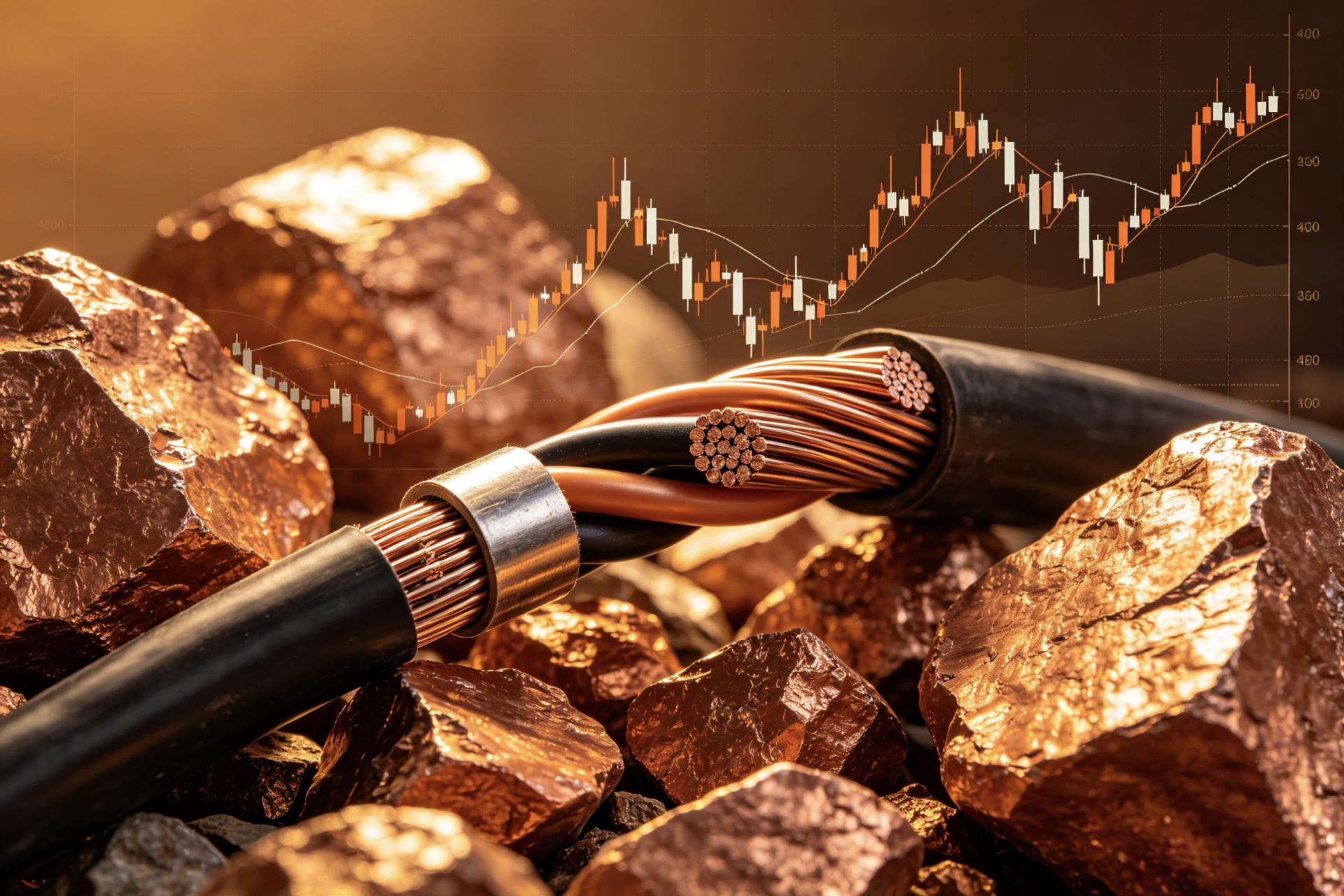 Rising copper prices impact on cable buyers - industry news cover with copper ore, cables and price chart