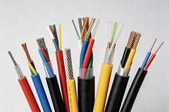 Cross-section view of different insulated power cables PVC XLPE LSZH fluoropolymer, cable insulation material comparison, industrial wire closeup